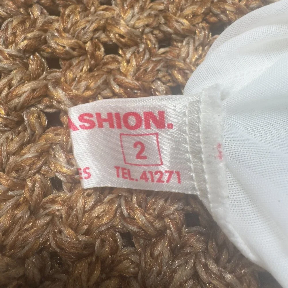 NWOT WOMENS TOP BOHO FLOATY WHITE PEASANT BLOUSE GOLDEN EMBROIDERY COTTAGECORE M - Picture 9 of 10